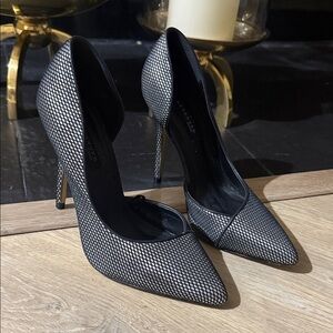 Reserved Elegant Black and Silver Heels